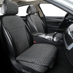 Breathable Car Seat Cover,Luxury Front Seat Cover,Durable and Non Slip,Polyester Silk Material, Universal Car Seat Cushion,Suitable for All Seasons,Airbag Compatible. (Black，2PCS)