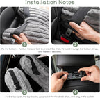 HIGOGOGO Washable Travel Pillow, Car Pillow for Kids & Adults, Upgraded Travel Pillows with Removable Soft Cover and High-Support Foam, Fix Neck and Body Sitting/Sleeping on The Trip, Dark Grey