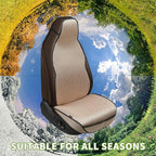 Auto Newer Bucket Car Seat Cover,Breathable Front Car Seat Cushion,Comfortable Car Seat Protector,Anti-Slip Full Wrap Driver Car Seat Protector with Storage Pocket,Universal All Seasons(Beige,2PCS)