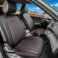 LINGVIDO Car Seat Covers for Front Seats (2 Seats) - Premium Perforated Nappa Leather,Waterproof Shield, Omni-Adapt Fit for SUVs Sedans, Ideal for Rideshare & Pets