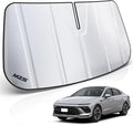 MZS Windshield Sun Shade Compatible with Sonata 2024-2026, Foldable Car Front Window Sunshade with Storage Pouch, Sedan Sun Visor Shield Accessories for Interior Protector