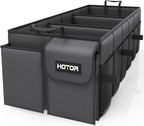 HOTOR Trunk Organizer for Car - Car Organizer, Foldable Trunk organizer for SUVs & Sedans, Sturdy Organization for Car Accessories, Tools, Sundries, Black, 3 Compartments, 31.9"×12.6"×10.6"