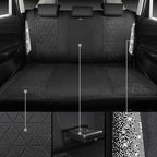 CAR PASS Oxford Bling Diamond Car Seat Covers Full Set Interior Sets, Waterproof Shining Glitter Sparkly Crystal Universal Armrest Fit 95% Automotive Truck SUV Cute Women Girl, Black Silver Rhinestone