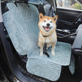 Dog Car Seat Cover for Front or Back Seat, Soft Flannel Pet Car Seat Protector with Waterproof Layer, Non-Slip Washable Dog Car Bed Mat for Travel (Bluegrey Front Seat)