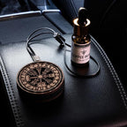 Wood Car Air Freshener — Handmade Car Air Freshener — Vegvisir Designed Fragrance Oil Diffuser in Wooden Gift Box — Aromatherapy Gift Set with Ocean Breeze Fragrance Oil - 10 ml
