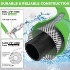 PWACCS Pressure Washer Hose, 25 FT 3/8" Quick Connect Power Washer Hoses Kink Resistant for Cold/Hot Water, Steel Wire Braided Pressure Hose, M22 14 Fittings, 4000 PSI