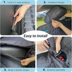 Dog Seat Covers for Tesla Model Y, Heavy Duty Bench Seat Cover with Headrest for Model Y, Non Slip Waterproof Back Seat Cover for Cars Armrest Compatible Car Seat Protector for Kids and Dogs