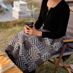 PuTian Merino Wool Blanket - 63" x 51" Thick Warm Soft Twin Bed Throw - Great for Camping, Outdoors, Travel, Car, Couch, All Seasons Houndstooth Grey