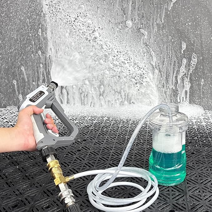 PWACCS Downstream Injector for Pressure Washer, Power Washer Chemical Injector Kit with 3/8" Quick Connect, Soap Injector with Siphon Hose 3-5 GPM