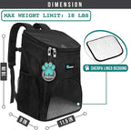 PetAmi Small Dogs and Cat Backpack Carrier, Airline Approved Pet Backpack Carrier, Ventilated, Safety Strap, Buckle Support Designed for Hiking Travel Camping Outdoor, Max 18 lbs (Black)
