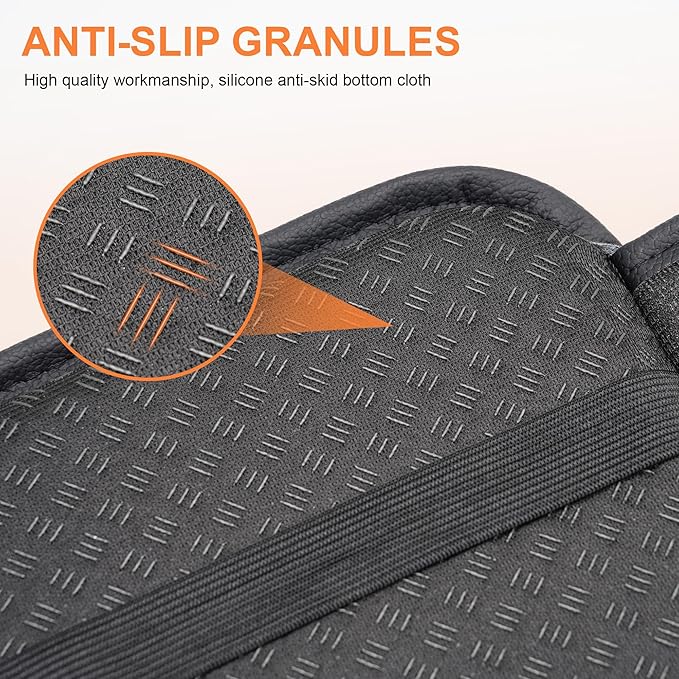 Bling Car Center Console Cover Custom Fit for Jeep Grand Cherokee L - Leather Armrest Cover with 2 Storage Pockets and Crystal Rhinestones(Black)