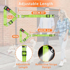 Dog Car Seat Belt - 3 Piece Set Retractable Dog Harness with Adjustable Reflective Seatbelt for Vehicle Headrests - Heavy Duty & High Elastics - Green
