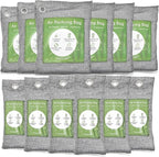 18 Pack Bamboo Charcoal Air Purifying Bag, Activated Charcoal Bags Odor Absorber, Moisture Absorber, Natural Car Air Freshener, Shoe Deodorizer, Odor Eliminators For Home, Pet, Closet (6x50g, 6x150g)
