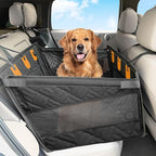 Kohree Dog Car Seat Cover for Medium Large Dogs, Hard Bottom Dog Car Seat Cover for Back Seat Waterproof 600D Car Hammock for Dogs Pet Back Seat Extender for Cars SUV Truck - Upgraded Version