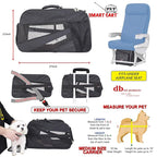 dbest products Pet Smart Cart Carrier, Medium, Black, Soft Sided Collapsible Folding Travel Bag, Dog Cat Airline Approved Tote Luggage Backpack