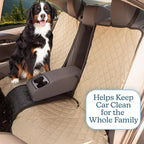 Dog Car Seat Cover for Back Seat - Water-Resistant Car Seat Protector for Cars, Trucks, and SUVs - Seat Cover Protects from Scratches, Mud, Pet Hair and Accidents - Car Accessories by PETMAKER (Beige)