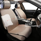 Auto Newer 2PCS Luxury Breathable Car Seat Cover,Front Car Seat Protector, Fit Four Seasons of Universal Automotive Vehicle Cushion Cover, Compatible with 90% Cars,SUV,Trucks (Gold Beige,Front Seats)