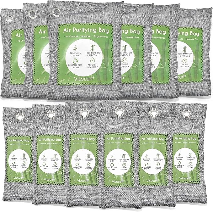 20 Pack Bamboo Charcoal Air Purifying Bag, Activated Charcoal Bags Odor Absorber, Moisture Absorber, Natural Car Air Freshener, Shoe Deodorizer, Odor Eliminators For Home, Pet, Closet, Car