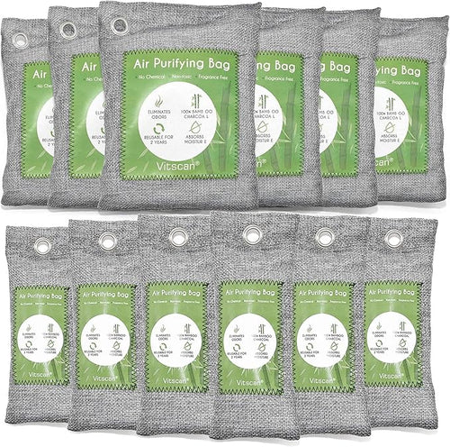 24 Pack Bamboo Charcoal Air Purifying Bag, Activated Charcoal Bags Odor Absorber, Moisture Absorber, Natural Car Air Freshener, Shoe Deodorizer, Odor Eliminators For Home, Pet, Closet