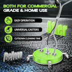 20" Pressure Washer Surface Cleaner with 4 Wheels - Coated Green Dual Handle Stainless Steel Surface Cleaner for Pressure Washer Attachment for Concrete, Patio, Sidewalk, Deck and Driveways - PWS20G