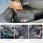 Baby Uma Car Window Shades (2 Pack) - 15.4″ x 25.8″, UPF 50+ Car Window Covers, 99% UVB + 94% UVA Protection, Static Cling Sun Shade with Travel Bag (Large)