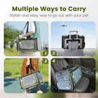 Pawaii Pet Carrier, TSA Airline Approved Cat Carrier, Soft Sided Collapsible Pet Travel Carrier, Foldable, Protable, Travel Friendly Pet Travel Carrier for Cats and Puppy