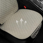 1 Pack Linen Car Seat Cover Front Seat Covers Soft & Breathable Front Premium Covers with Non-Slip Protector Universal Fits Most Automotive, Vans, SUVs, Trucks (1Pack Beige)