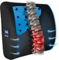 Sealy Lumbar Support Pillow with Cooling Gel – Ergonomic Office Chair Cushion for Back Support – Memory Foam Back Pillow for Car, Office, or Home, Black