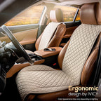 IVICY Faux Linen Front Car Seat Cover – Durable, Non-Slip Seat Protector for Cars – 1 Unit, Light Beige