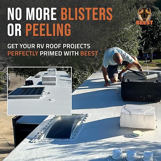 BEEST Multi-Purpose Primer - Gray, 1 Gallon Covers up to 250 Sq Ft| Liquid Rubber Deck Coating - Elastomeric Roof Coating - Water-Based, High-Adhesion Bonding Primer for Concrete, Metal, Wood, TPO