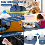 Petskd Portable Travel Litter Box for Cats with Lid and 10 pcs Liner Bags, Light Weight, Leak-Proof and Higher Sides for Road Trips, Hotel Stays, Car Travel(Blue)