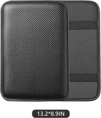 Car Armrest Covers, Vehicle Center Console Cover, Middle Storage Pads, Dog & Cat Paws Protetor, Carbon Fiber PU Leather, Waterproof, Anti-Slip, Auto Interior Accessories, Black, Size M