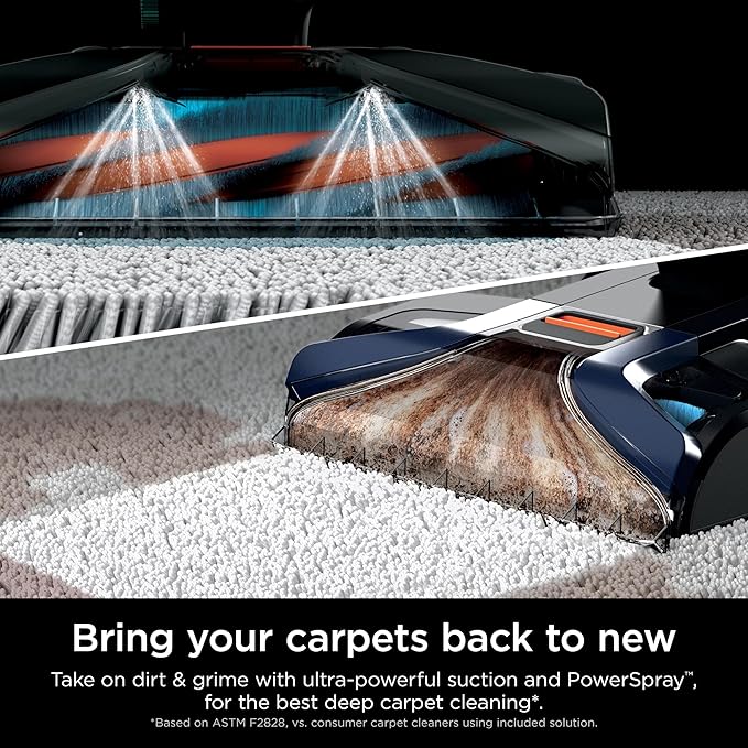 Shark CarpetXpert with Stain Striker, Upright Carpet, Area Rug & Upholstery Cleaner (Renewed) (Navy)
