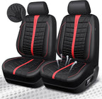 CAR PASS Leather Air Mesh Seat Covers for Cars, 3D Foam Leather Car Seat Cover Front Seats, Breathable Premium Mesh Leather Front Seat Covers, Universal Fit for Cars,Trucks,Sedan,SUV, Black Red