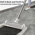 ACE2ACE A3 Pro Carpet Roller for Pet Hair, Carpet Pet Hair Removal Tool, Reusable Large Lint Rollers, 5 Feet Long Handle No Bending No Kneeling, Cat Dog Hair Remover for Carpet, Rugs, Mats, Grey