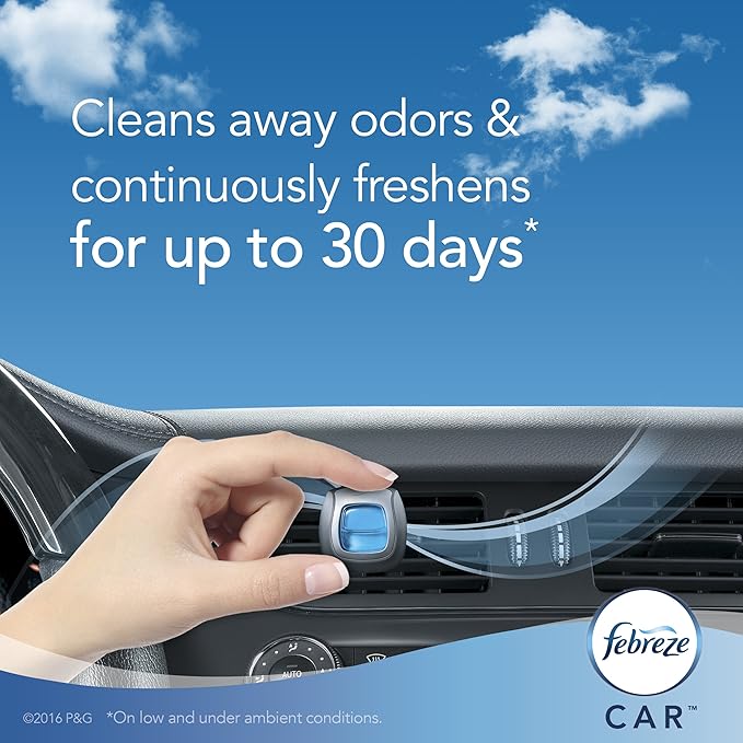 Febreze Car Air Fresheners, Hawaiian Aloha, Odor Fighter for Strong Odors Car Vent Clips (16 Count)