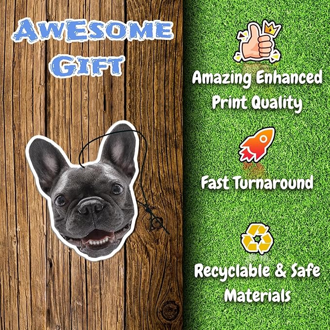 2 Pictures 1 Set Custom Air Freshener with Picture for Car - Double Sided Print Photo/Logo With Scents Freshener, Car, Bedroom, Bathroom Hanging Ornaments