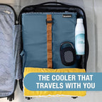 CleverMade Collapsible Backpack Cooler, 24 Can Insulated Backpack Cooler, Soft Sided Cooler Back Pack for Travel, Beach Cooler, Leakproof, Folds Flat - Ocean Cognac