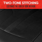 Motor Trend Black Cloth Car Seat Covers for Front Seats – Premium Automotive Bucket Seat Covers, Made for Vehicles with Removable Headrests, Interior Covers for Car Truck Van SUV