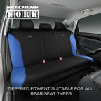 Skechers Car Seat Covers, Work Leather Seat Covers 5-Times Stronger Built-in Webbing, Oxford Fabric Seat Cover Full Sets, Airbag Compatible, Automotive Comfort for Cars, Trucks, SUVs,Blue
