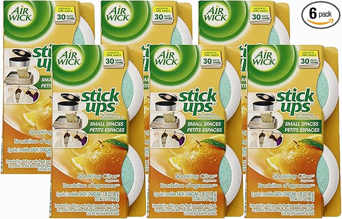 Air Wick Stick Ups Air Freshener, Sparkling Citrus, 2 Count (Pack of 6)