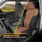 Cat® MeshFlex Automotive Seat Covers for Cars Trucks and SUVs (Set of 2) – Beige Car Seat Covers for Front Seats, Truck Seat Protectors with Comfortable Mesh Back, Auto Interior Covers