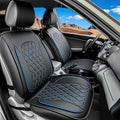 LINGVIDO Car Seat Covers for Front Seats (2 Seats) - Premium Perforated Nappa Leather,Waterproof Shield, Omni-Adapt Fit for SUVs Sedans, Ideal for Rideshare & Pets