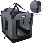 EliteField 3-Door Folding Soft Dog Crate with Carrying Bag and Fleece Bed (2 Year Warranty), Indoor & Outdoor Pet Home (36" L x 24" W x 28" H, Gray)