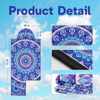 2 Pack Car Seat Towel Covers, Sweat Protector for Front Seats, Premium Thickened Microfiber, Mandala, Non-Slip Elastic Strap, Breathable Quick Dry, Machine Washable Cover for Gym Running Universal Fit