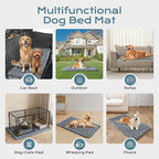 Backseat Dog Bed Mat for Car, Dog Car Seat Cover for Back Seat, Pet Car Blanket Soft and Comfortable, Upgraded Bottom Non-Slip, Washable Travel Pet Mat for Cars Trucks and SUVs (Gray, 53" x 24")