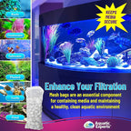 Aquatic Experts Max Flow Filter Media Bags - Secure Zipper Bags for Fish Tank, Aquarium and Pond, 5" x 9" - 4 Pack