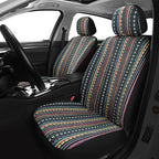 Pariitadin Baja Saddle Blanket Car Seat Covers Front Set with Seat Belt Pads, Washable Breathable Striped Woven Cloth Seat Covers for Cars, Universal Fit Most Cars, Airbag Compatible, Red/Blue