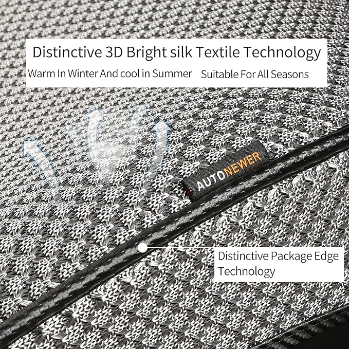 Auto Newer Luxury Breathable Car Seat Cover Fit Four Seasons, Universal Front of Car Seat Cushions, Bottom Seat Covers of Full Wrapped Edge,Universal Fit for 95% Cars,SUV,Pickup,Van(Grey，1PCS)