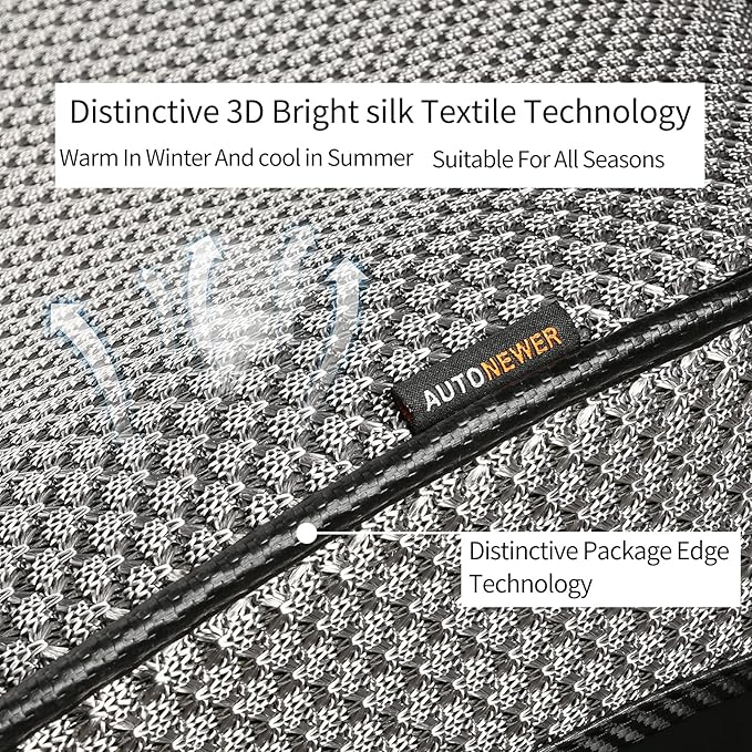 Auto Newer Breathable Universal Four Seasons Car Seat Covers， Luxury Car Seat Cushion，Protectors for Front Seat Bottoms,Compatible with 95% Vehicles， Fit for Cars Truck SUV or Vans(2PCS,Grey)